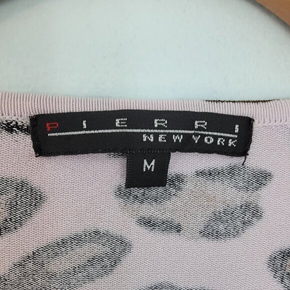 Pierre‎ New York Sz M Animal Print Beaded Light Weight Sweater Top Rayon Blend - Picture 2 of 8